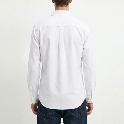 A male model wearing the Smith's 1906 MSR02 White Shirt is showing the back.