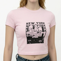 A close-up view of a female model wearing the Smith's 1906 WTE04 Pink T-Shirt.